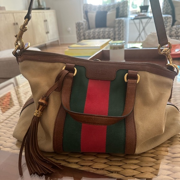 Gucci - Medium Canvas Rania Handle Bag - Picture 2 of 3